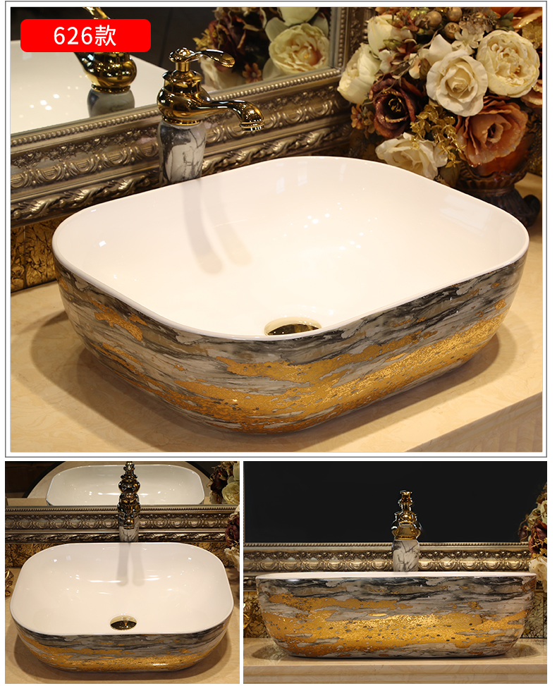 Ceramic stage basin elliptical European art basin sink basin bathroom sinks counters are contracted household