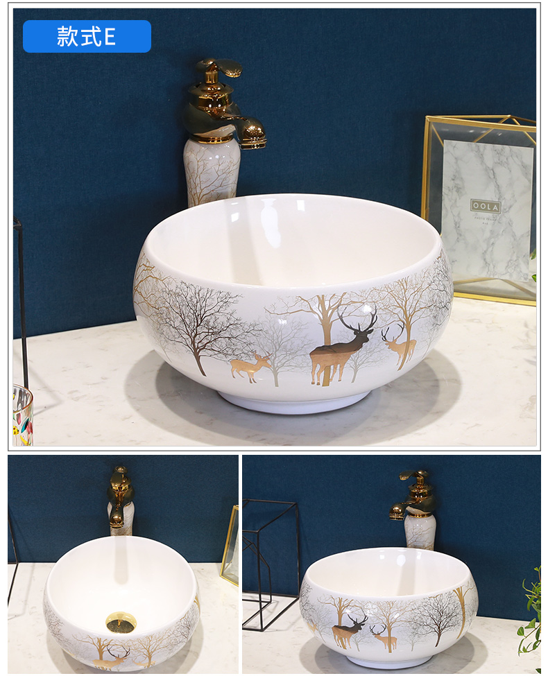 Basin of northern Europe on the ceramic lavabo square black contracted household bathroom European art Basin