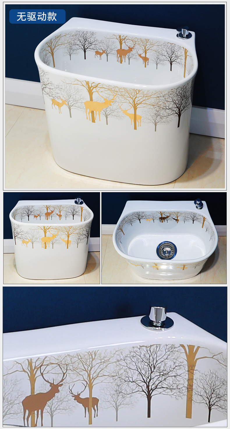 M letters birds for wash mop mop pool trough basin of household ceramics large - sized ceramic mop pool small balcony mop pool