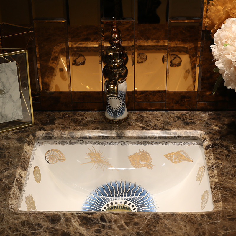 M letters birds undercounter lavabo single basin of imported ceramic toilet lavatory faucet sets of the basin that wash a face