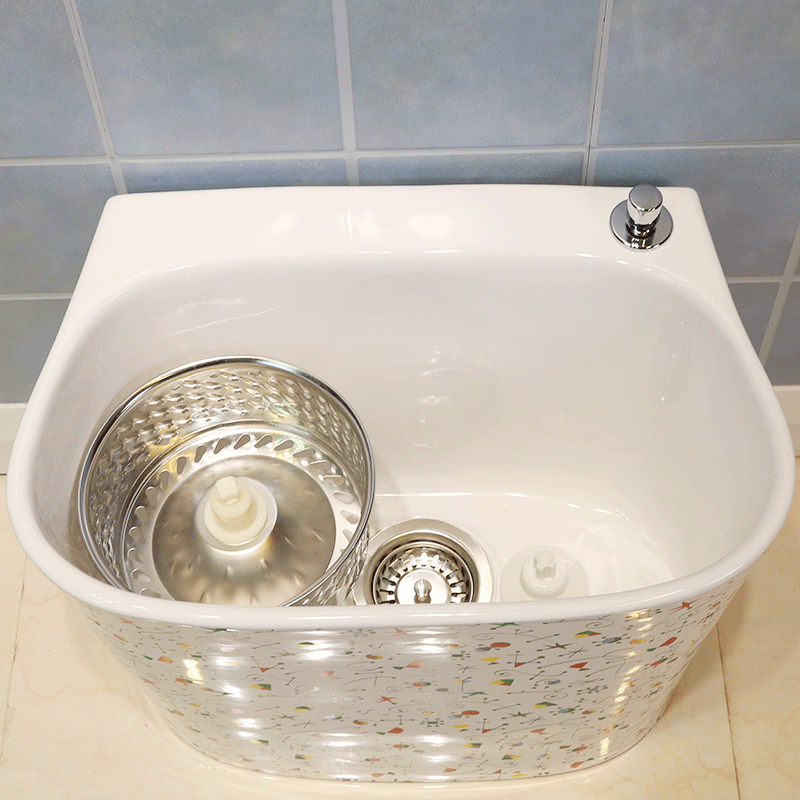 M letters birds ceramic mop pool bathroom home floor mop pool Europe type small mop pool trough basin of the balcony