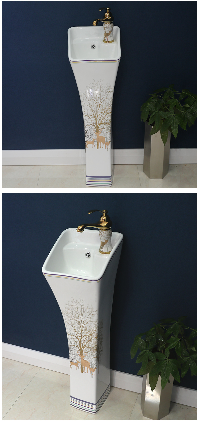 The sink basin pillar basin integrated ceramic basin of pillar type lavatory toilet column vertical floor balcony