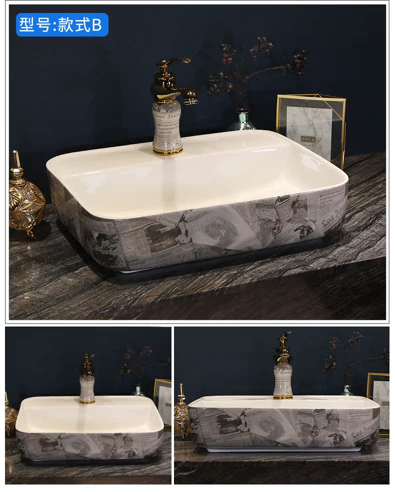 Jingdezhen stage basin contracted ceramic lavatory household toilet lavabo European art basin basin