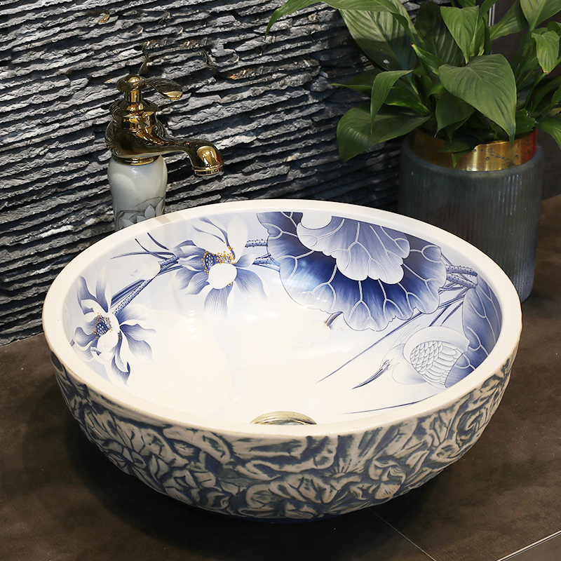 M letters birds on the ceramic basin sink checking classical art basin type toilet bowl lavatory sinks