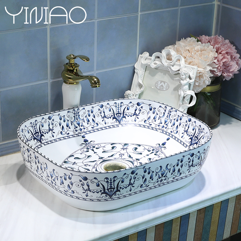 European art stage basin sink ceramic toilet lavatory oval home for wash gargle basin balcony