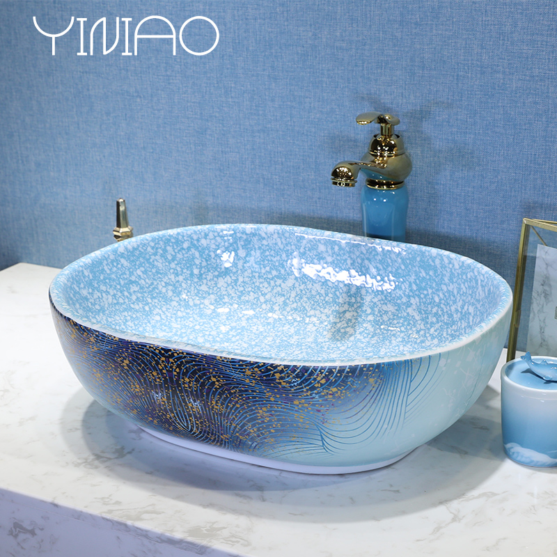On the ceramic basin sink square basin bathroom sinks art circle basin sink