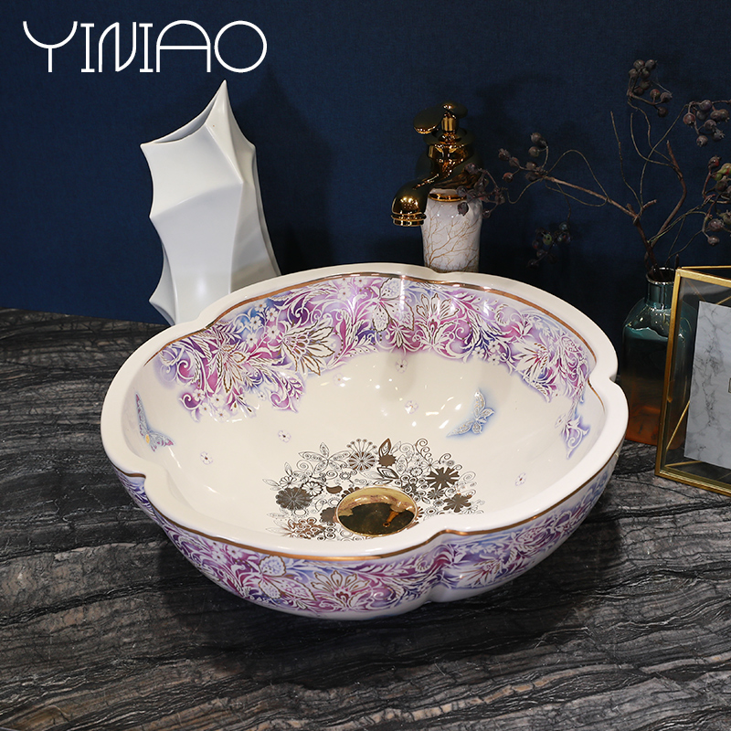 Jingdezhen stage basin round toilet lavabo basin ceramic art basin is continental basin