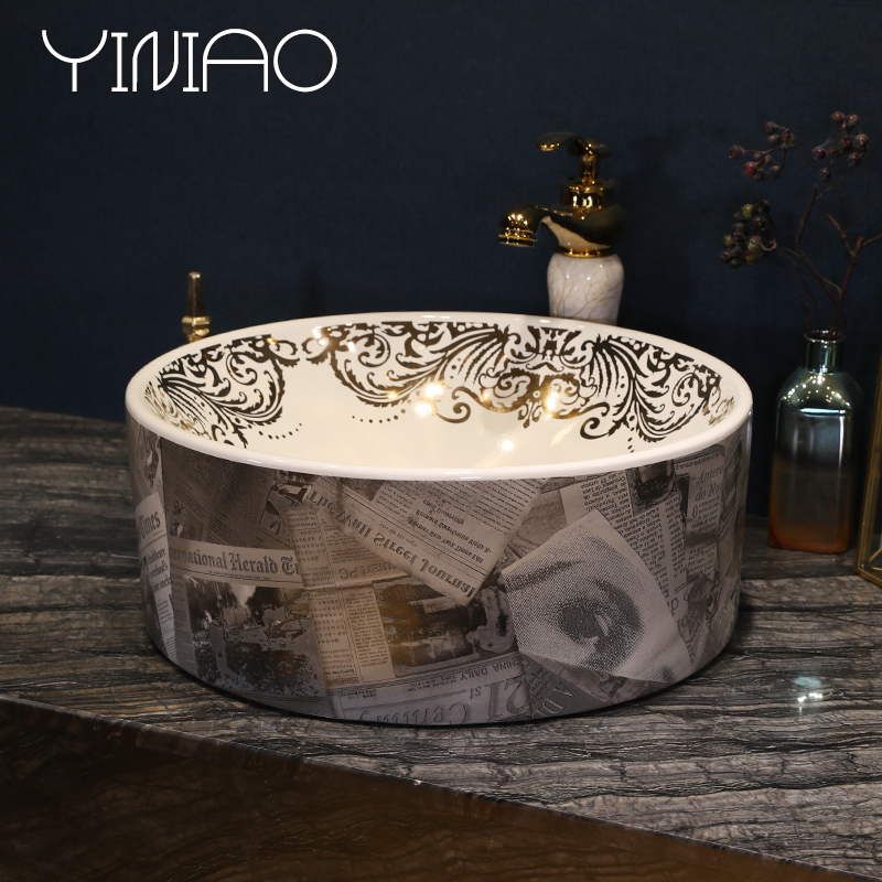 Jingdezhen stage basin contracted ceramic lavatory household toilet lavabo European art basin basin