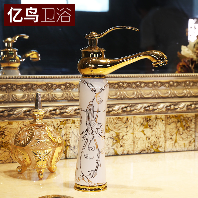 M letters birds art stage basin European ceramic lavatory petals basin basin on the sink