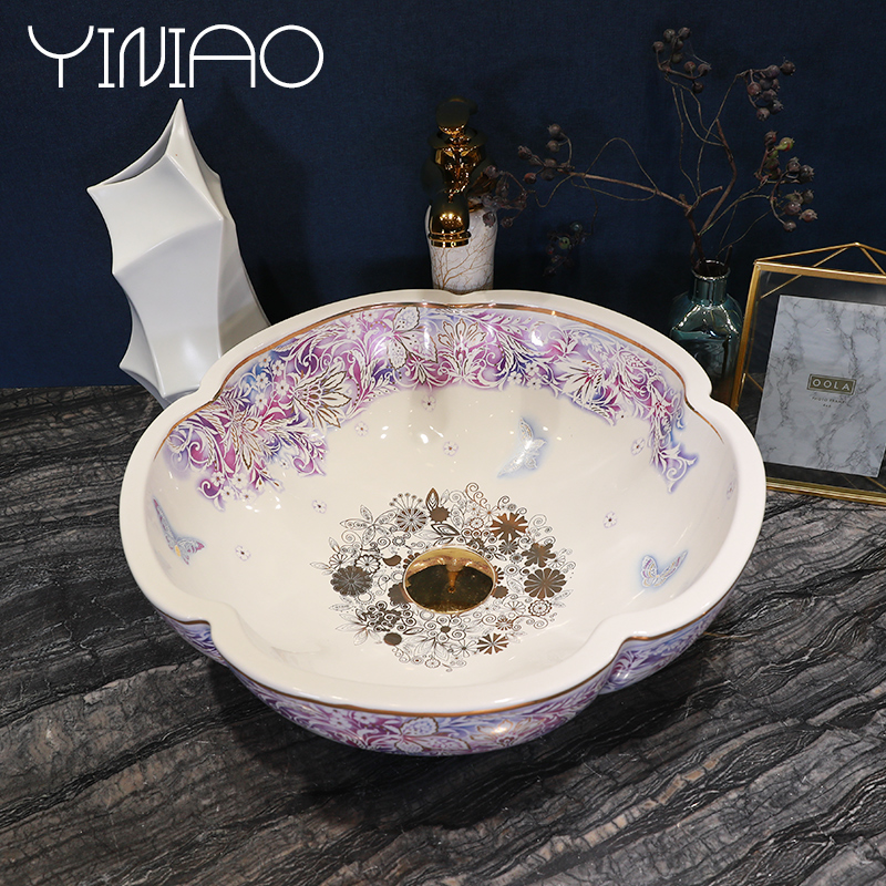 Jingdezhen stage basin round toilet lavabo basin ceramic art basin is continental basin