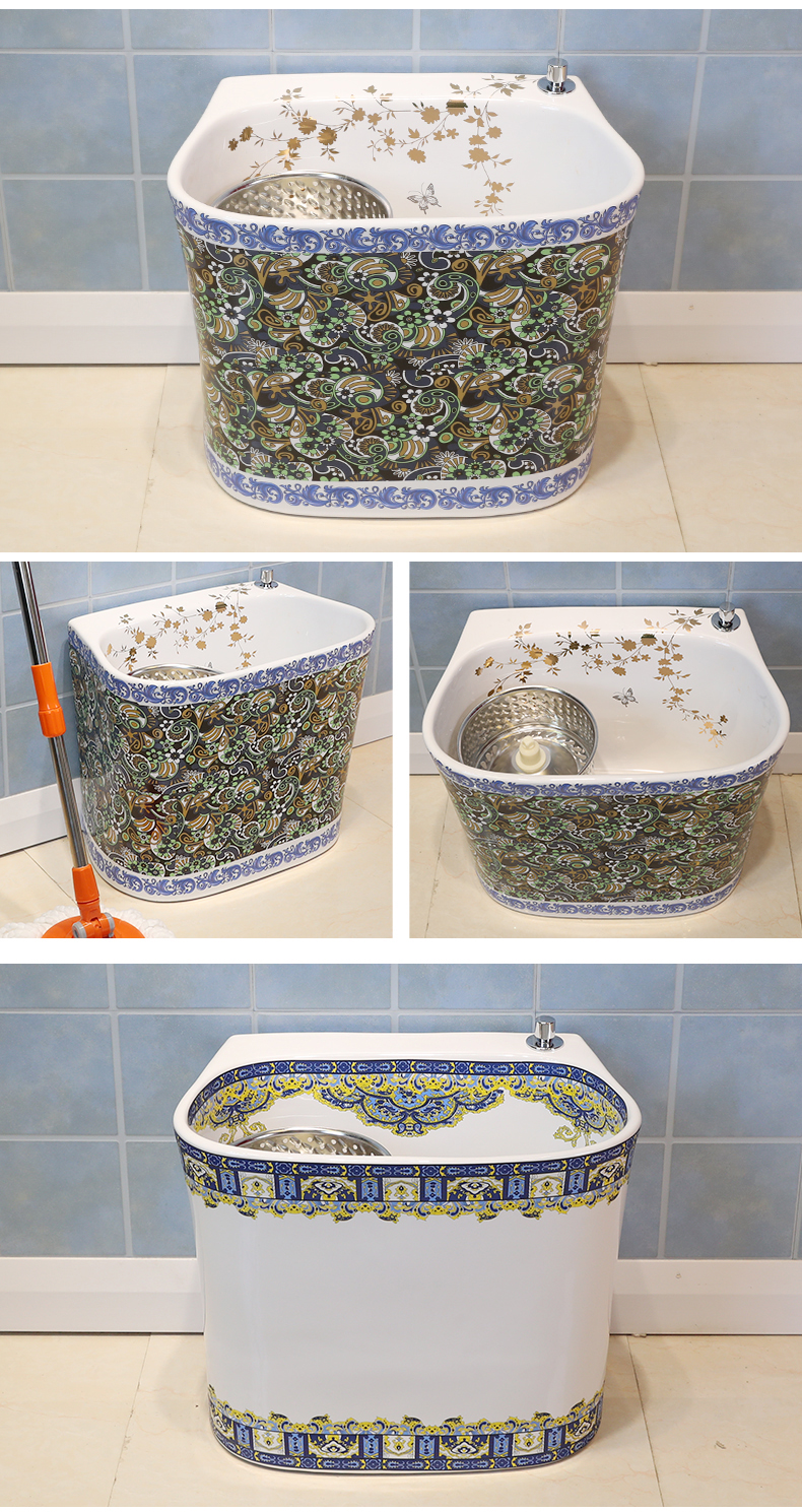 M letters birds mop mop pool bathroom floor balcony household mop pool ceramic wash mop pool trough basin