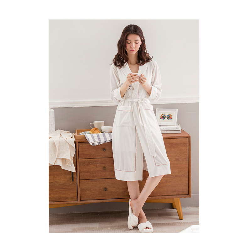 Jing Yun mùa đông nhung nữ đồ ngủ Hàn Quốc áo len cardigan Hàn Quốc dịch vụ nhà thời trang đơn giản áo choàng nhà - Night Robe đồ pijama