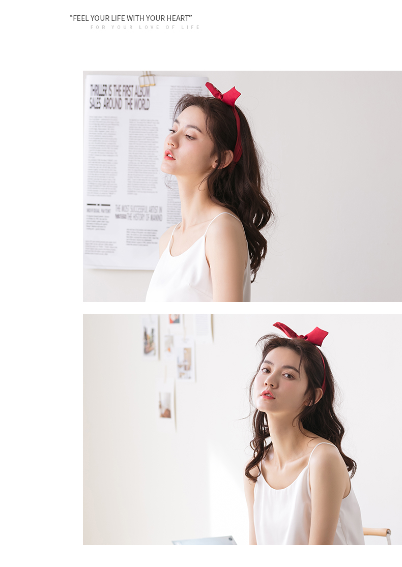 Jing Yun rửa mặt băng tóc rửa mặt trang điểm mặt nạ căng headband Hàn Quốc lụa lady headband mũ đỏ bộ quần áo ngủ