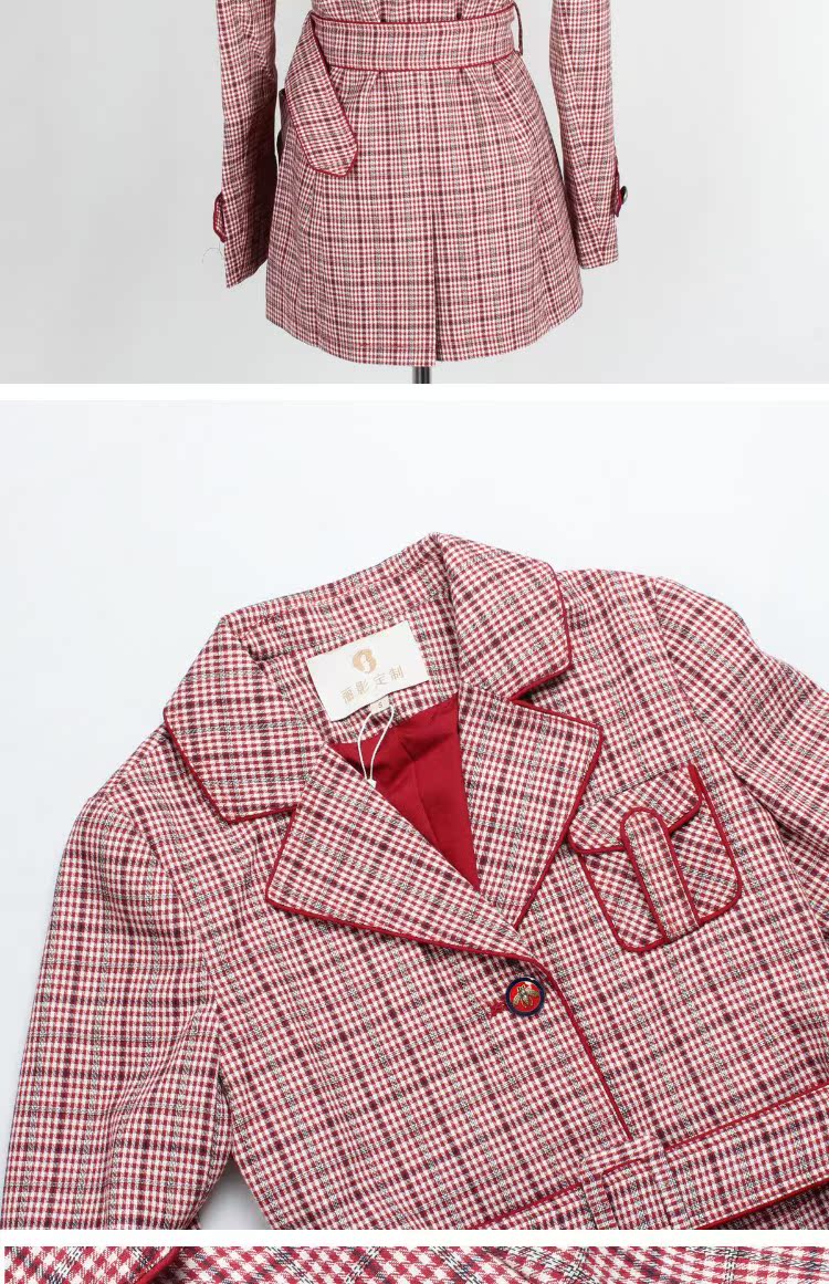 Áo mới 2018 màu đỏ retro kiểu Anh áo blazer nữ mùa thu áo kiểu nữ đẹp tuổi 30