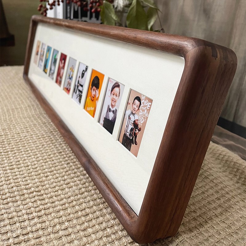 DIY Photo Printing to Make Photo Frames, Children's Photo Frames, Multi-Grid Solid Wood Photo Frames, Baby Growth Record Wall Hanging