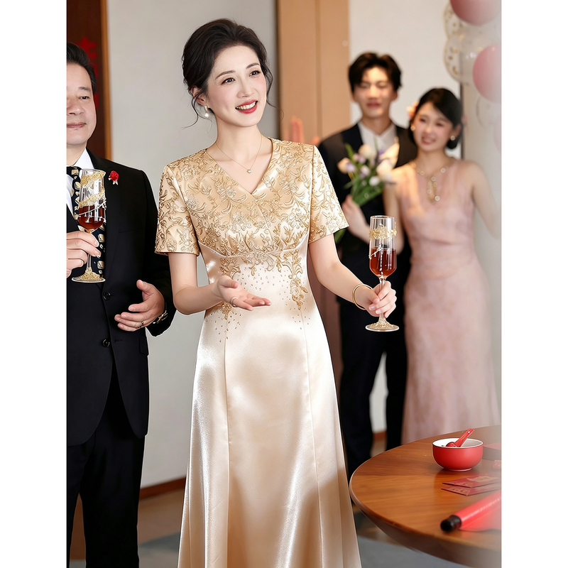 Elegant Fishtail Dress for Women, Suitable for Banquets and Weddings, 2026 New Style, High-End Feel, Suitable for Mother-In-Law, Can Be Worn Casually