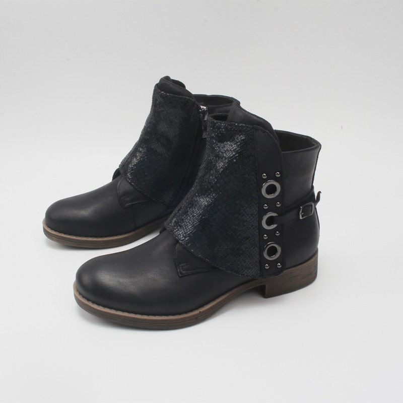 Light luxury goods~export foreign trade orders leather top layer cowhide plus velvet martin women's short boots cut label export final order