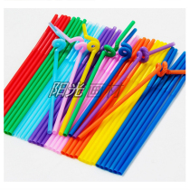 Full 3 packs of color modeling creative art straws disposable curved juice drink milk tea long straws