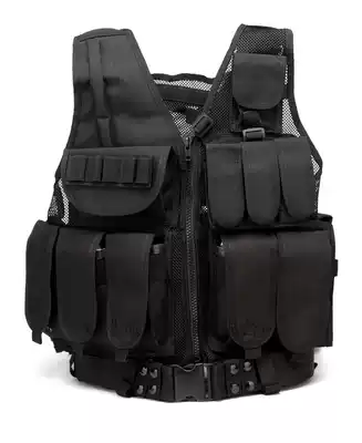 Outdoor tactical multifunctional combat vest black tactical vest CS field equipment outdoor mesh breathable summer