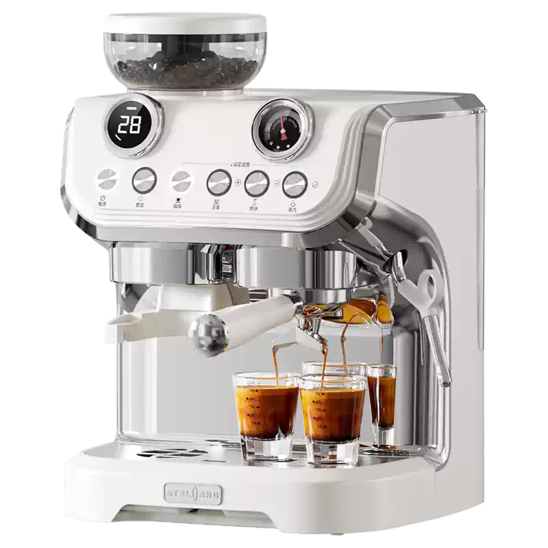雪特朗意式咖啡機AC-517ED 15bar壓力雙鍋爐半自動研磨一體