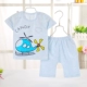 Mùa hè em bé cotton ngắn tay phù hợp với trẻ em Quần áo cotton trẻ em hai mảnh 3 trẻ sơ sinh phần mỏng 0-1-2 tuổi - Phù hợp với trẻ em