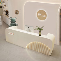 Simple modern beauty salon front desk training institution reception desk clothing store small bar table yoga studio cashier