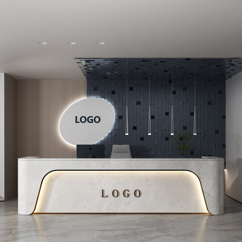 Simple modern sales department curved front desk beauty sale club commercial bar checkout desk company hotel reception desk