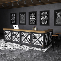 Retro industrial wind cashier table Clear bar bar milk tea shop bar bar commercial atmosphere front desk counter corner customization