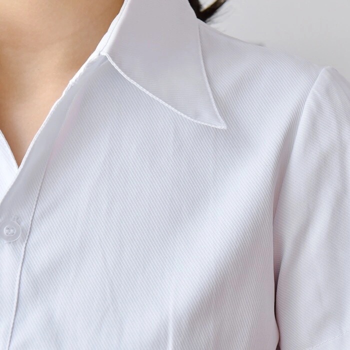 Spring and Summer White Shirt for Women, Slim Fit, Workwear Ol Shirt, Long Workplace Wrinkle-Resistant Short-Sleeved Professional Work Clothes, Extra Large Size