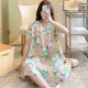 Anti-bulge nightgown for women summer thin large size cotton silk skirt 2023 new ice feeling cotton silk loose home clothes