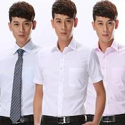 Mùa hè áo sơ mi trắng nam ngắn tay phiên bản Hàn Quốc