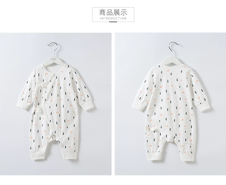 Cotton Hall Baby cotton liệt nửa người bộ đồ ngủ của trẻ em mùa xuân và mùa thu mỏng bé phim hoạt hình đồ lót Xiêm quần áo liền thân mùa hè