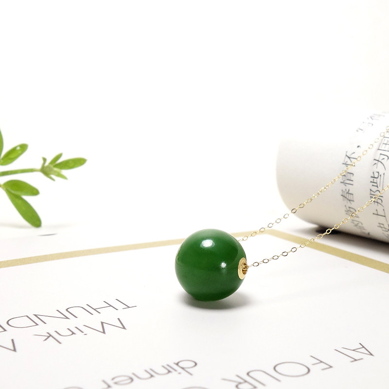 18K Gold Jasper Pendant