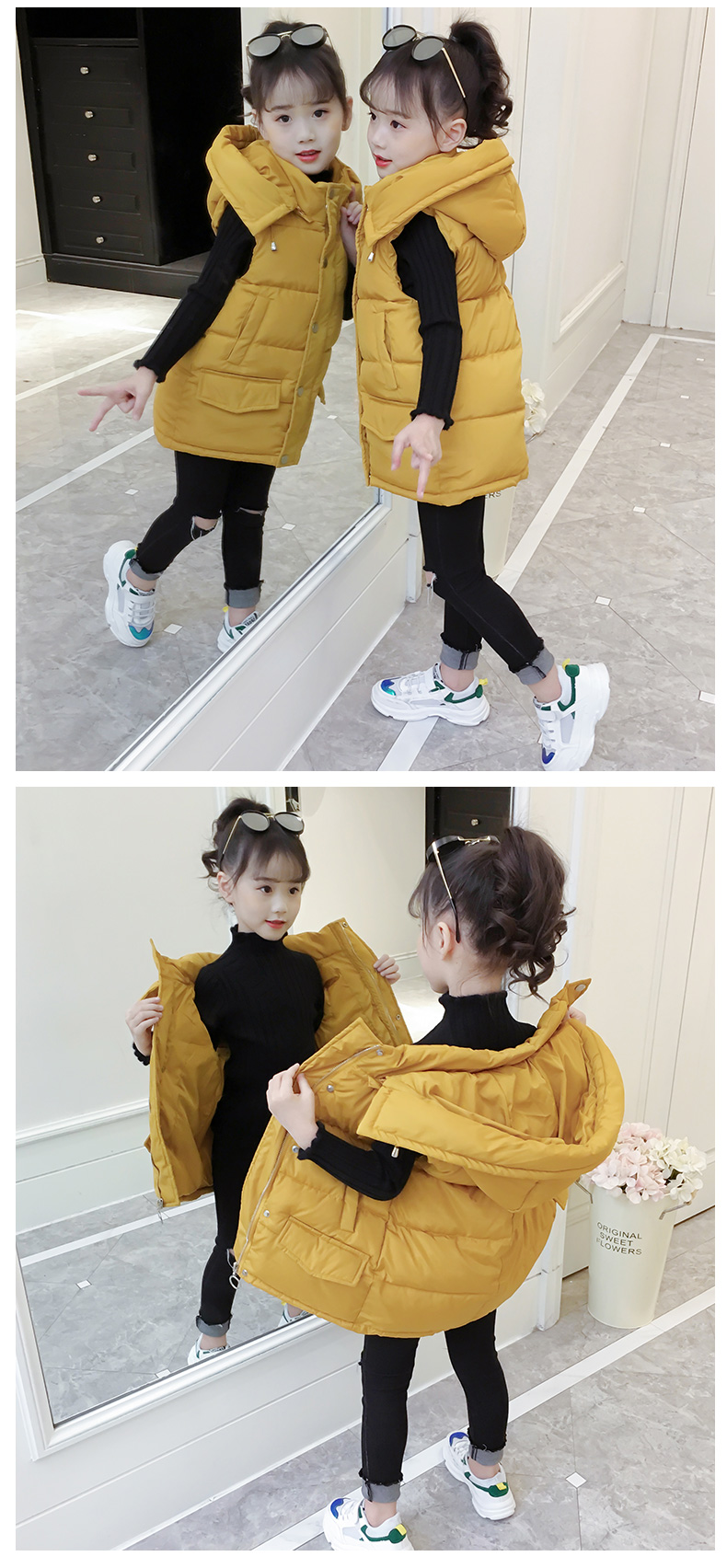 Cô gái mùa thu đông 2017 mới ấm dày dày trẻ em trẻ em cô gái trùm đầu áo khoác cotton dày áo len nam thu đông bé trai