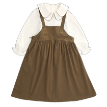 Детская одежда Весна и осень в двух комплектах Два костюма Платье CUHK Девочка Детская Принцесса Океан Газовая Юбка Осенний Прилив 8 Лет 9