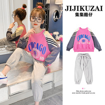 Girls spring suit Girls Middle and large children children foreign style fashion net red 8 spring and autumn 9 tide 10 Sweater clothes age 12