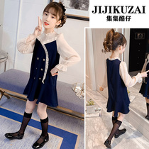 Girls  fashionable dresses Spring girls Middle and large childrens princess skirts Foreign spring and autumn 6 children 7 net red 8 tide 9 years old