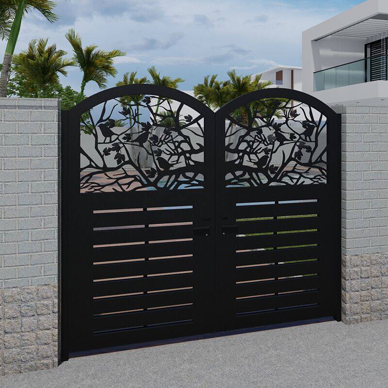Iron Art Baking Lacquered Door Villa Outdoor Patio Door Countryside Entrance single Double Door Community open door Courtyard Garden Door