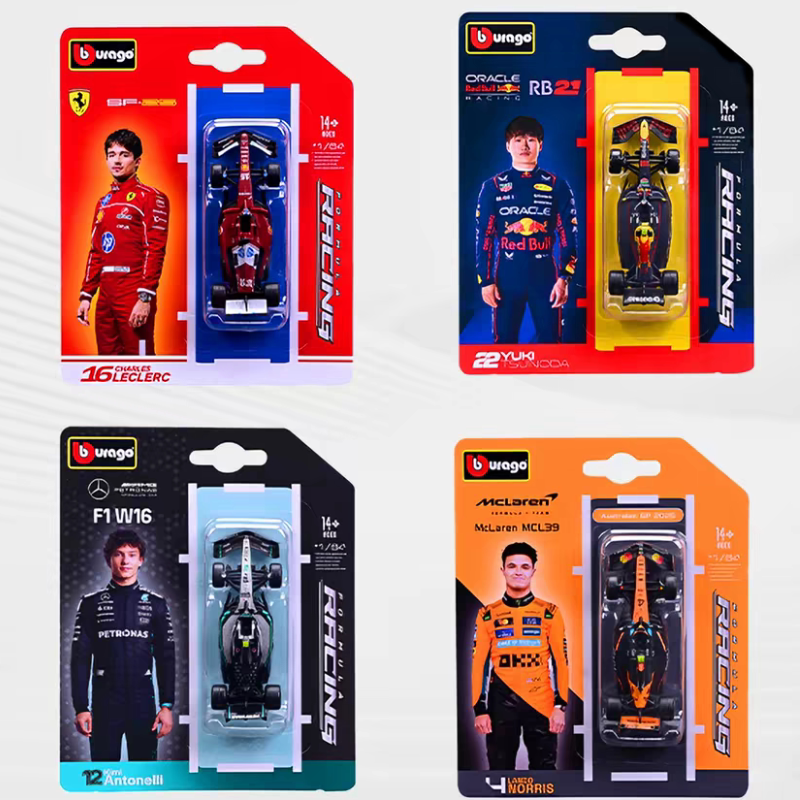 1:64 Scale F1 Racing Car 2025 Alloy Model Replica Mclaren Ferrari Mercedes Red Bull Team W16