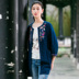 thương hiệu cá 2019 mùa xuân mới denim gió quốc gia bông xanh phung thêu loose-fitting bảy tay áo jacket 