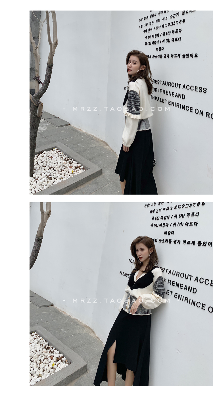 QUEENZZ màu sắc phù hợp với nấm v-cổ đan áo len sang trọng gió nhẹ áo len mỏng nữ phiên bản Hàn Quốc mùa thu đông khoác cardigan
