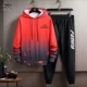 Красные тонкие штаны с капюшоном