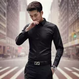 Рубашка, пиджак классического кроя, цветной базовый приятный телу костюм, облегающий крой