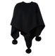 ດູໃບໄມ້ລົ່ນແລະລະດູຫນາວຄົນອັບເດດ: camel round neck cloak woolen large pendant real fox fur ball irregular black coat jacket