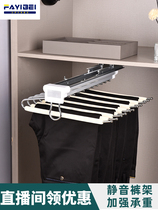  Pants rack telescopic wardrobe household hanging pants rack multi-function pull-out pants pull-out cabinet push-pull top-mounted hardware accessories