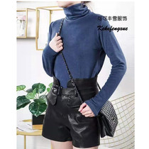 Double sided suede womens undershirt pile collar big code Long sleeves Slim Pure Color Autumn winter plus suede T-shirt Coco-rich Snow 9056