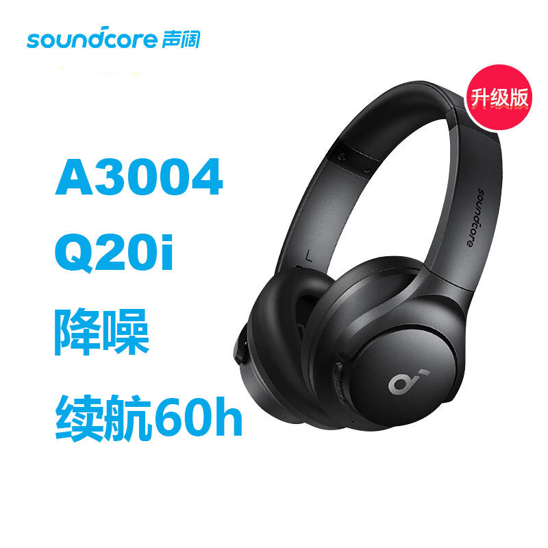 Soundcore Q20I New Noise-Canceling Over-Ear Wireless Bluetooth Headphones with 60H Battery Life A3004