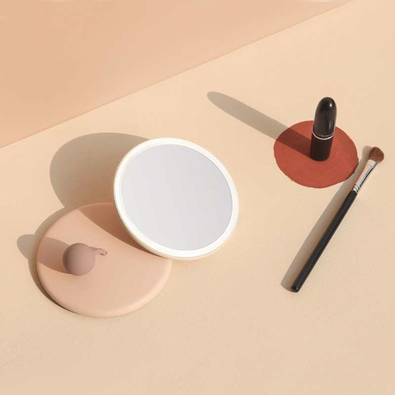MUID smart hand-held makeup mirror portable with light makeup mirror charging travel ins girl round mirror