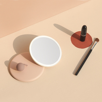 MUID smart handheld makeup mirror portable portable with light makeup mirror charging travel ins girl round mirror