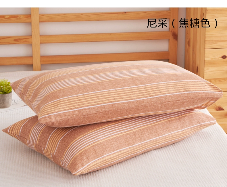 Cotton dày vỏ gối đơn mảnh tùy chỉnh Cotton hai mặt bông nhung 48x74cm đơn gối đôi đặt hàng - Gối trường hợp gối cao su non